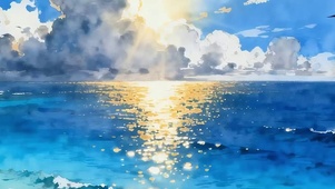 白云树木海景带鱼屏