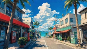 夏日海南小镇