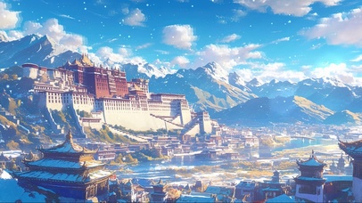 雪山宏伟宫殿群