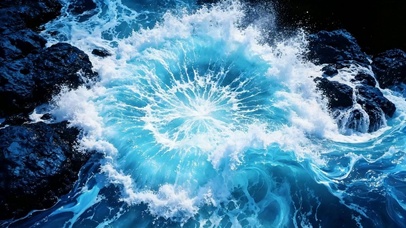 环形海浪循环涌动