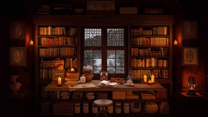 雨天安静书房