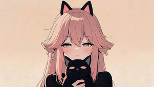 女孩和猫咪