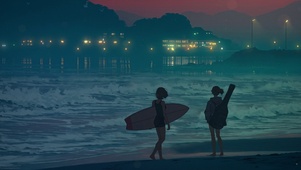 傍晚海浪