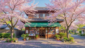 樱花树下的日式书店