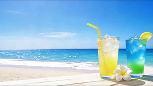 海边冰凉饮料