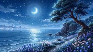 夜岸流萤