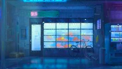 便利店夜雨滴