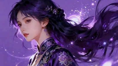 古典气质紫发美女