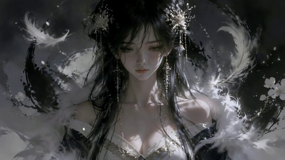 水墨古风清冷美少女