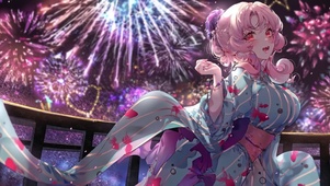 唯美烟花下的女孩