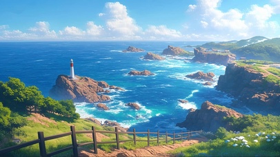 礁石海岸海岛小径