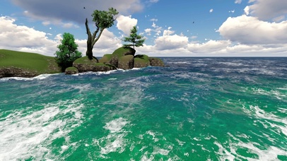 4K蓝天白云小岛