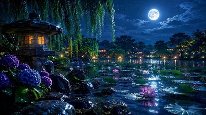 月夜荷塘