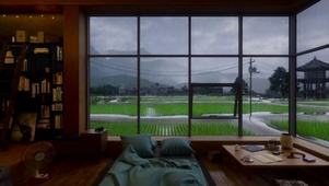雨天夏日乡村