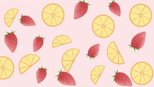 小清新夏季夏天夏日柠檬草莓