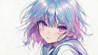 可爱彩铅女孩