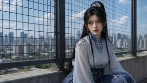 城上天台古风美女