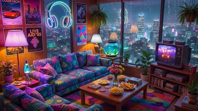 雨夜霓虹房间
