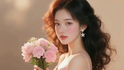 粉玫星饰少女（4K)