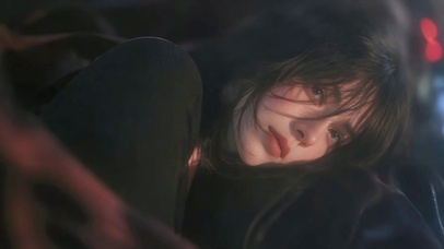 氛围感短发美女