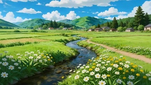 溪岸花野
