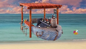 夏季海滩小船