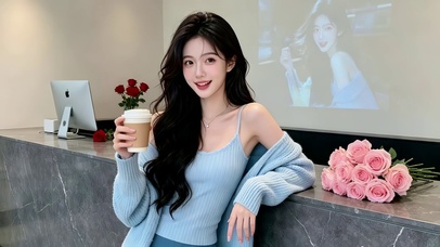 婚庆公司笑容甜美的前台美女