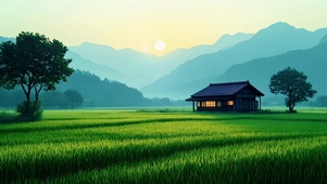 清新绿稻田