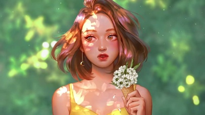 清新小姐姐插画