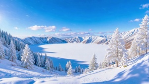 护眼晴天冬日雪山