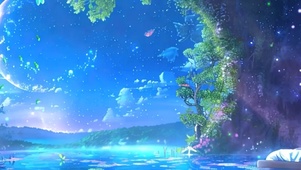 夜景护眼星球河流带鱼屏