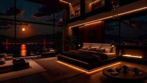 望月海湾大桥夜景