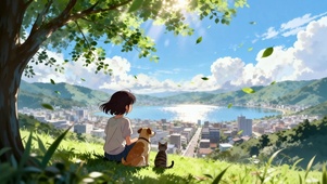 女孩与猫