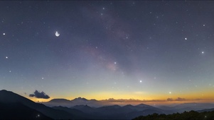 夕阳星星夜空