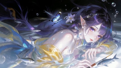 水下紫发精灵美少女