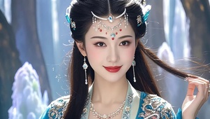 瀑布仙境古装美女4