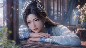南宫婉倚窗