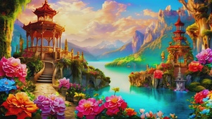 中世纪唯美神话美景
