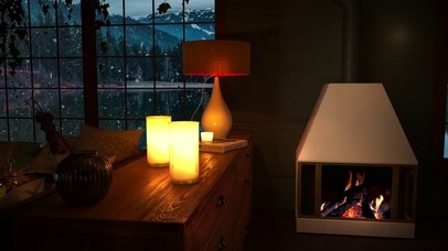 冬天傍晚舒适的房间