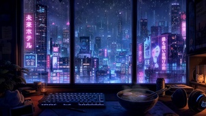 赛博雨滴屏