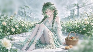 森系郊游少女
