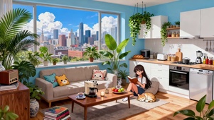 夏日小清新房间