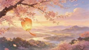 唯美樱花灯笼