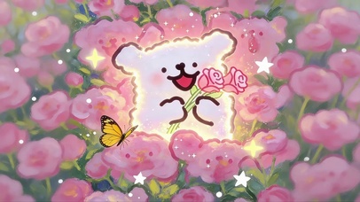 花丛里的线条狗