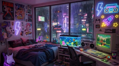 雨夜科幻房间