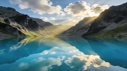 镜湖间雪岭晨光（4K)