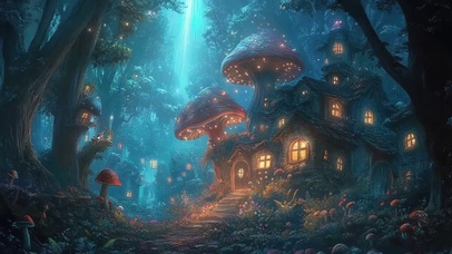 神秘森林魔法蘑菇小屋