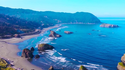 4K蓝色大海海岸