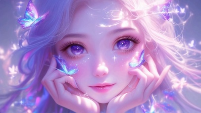 眼睛里有紫色星星