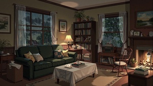 雨中温馨小屋